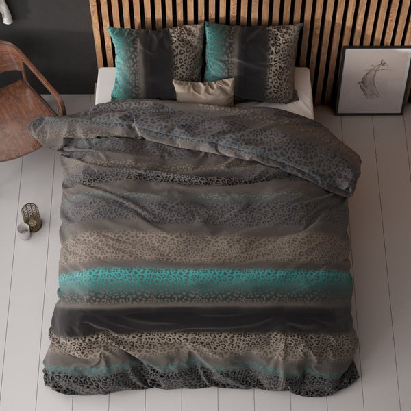 Pollycotton Duvet Cover Set Avoka | Multicolour | Single - 140cm (W) x 220cm (L) - The Bedding & Blankets Store
