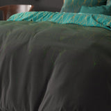 Pollycotton Duvet Cover Set Bowen | Green | Single - 140cm (W) x 220cm (L) - The Bedding & Blankets Store