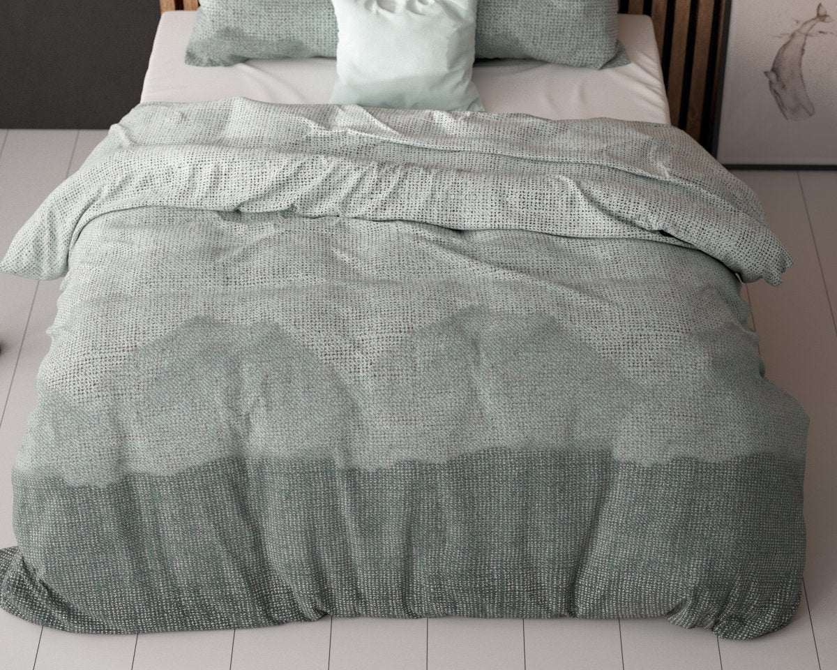 Pollycotton Duvet Cover Set Lulian Zee | Blue | Single - 140cm (W) x 220cm (L) - The Bedding & Blankets Store