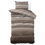 Pollycotton Duvet Cover Set Marcus | Taupe | Single - 140cm (W) x 220cm (L) - The Bedding & Blankets Store