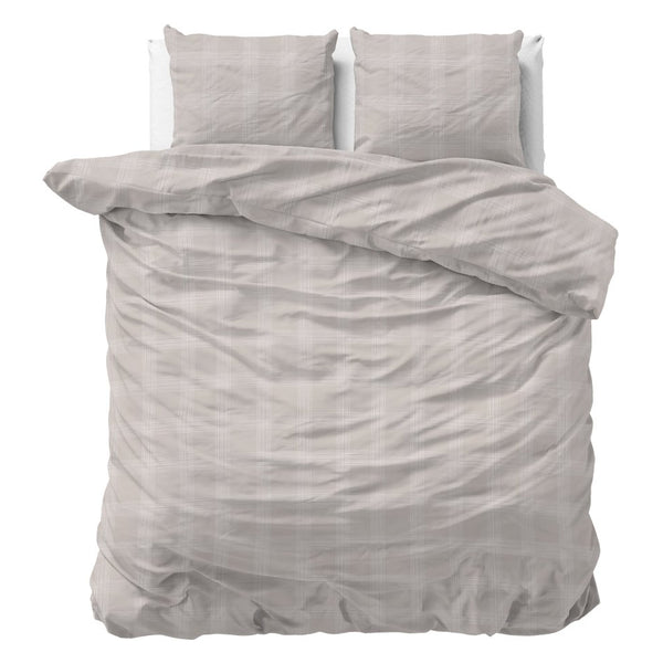 Pollycotton Duvet Cover Set Mirela | Sand | Single - 140cm (W) x 220cm (L) - The Bedding & Blankets Store