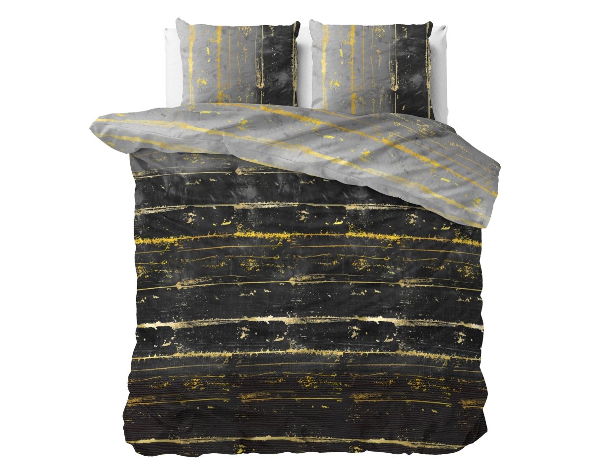 Pollycotton Duvet Cover Set Scratchy | Grey Anthracite | Single - 140cm (W) x 220cm (L) - The Bedding & Blankets Store