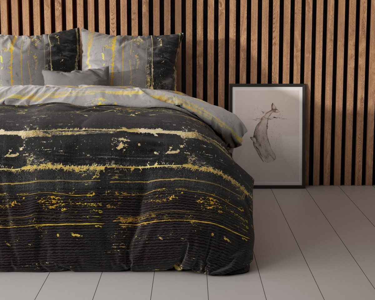 Pollycotton Duvet Cover Set Scratchy | Grey Anthracite | Single - 140cm (W) x 220cm (L) - The Bedding & Blankets Store