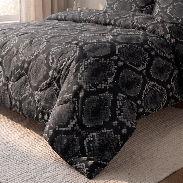 Polycotton Coverless Duvet Riley | Anthracite | Single - 140cm (W) x 200cm (L) - The Bedding & Blankets Store