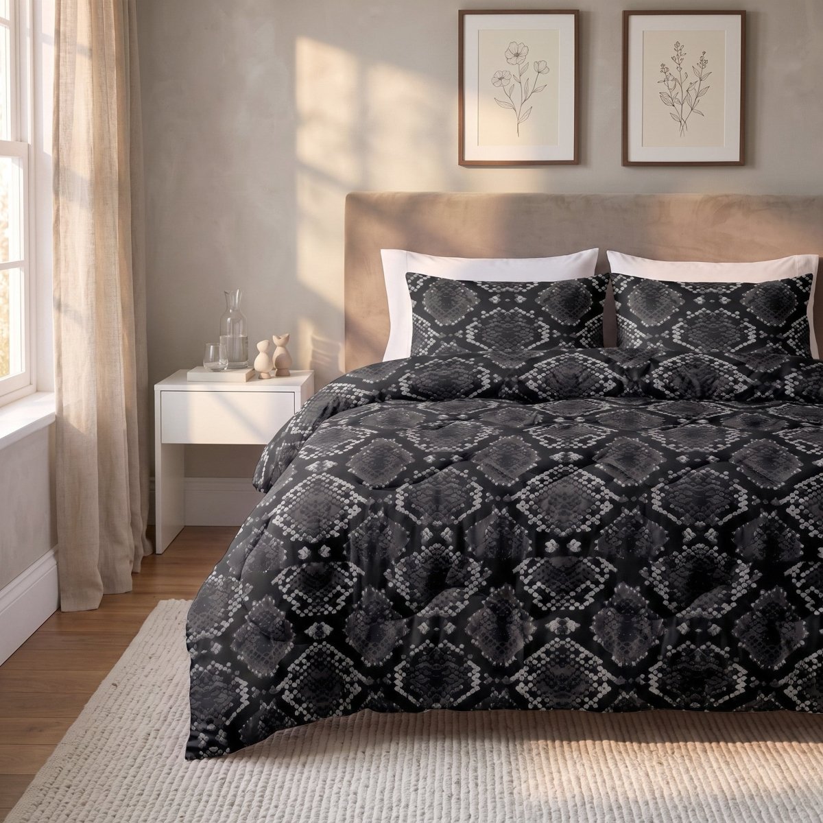 Polycotton Coverless Duvet Riley | Anthracite | Single - 140cm (W) x 200cm (L) - The Bedding & Blankets Store