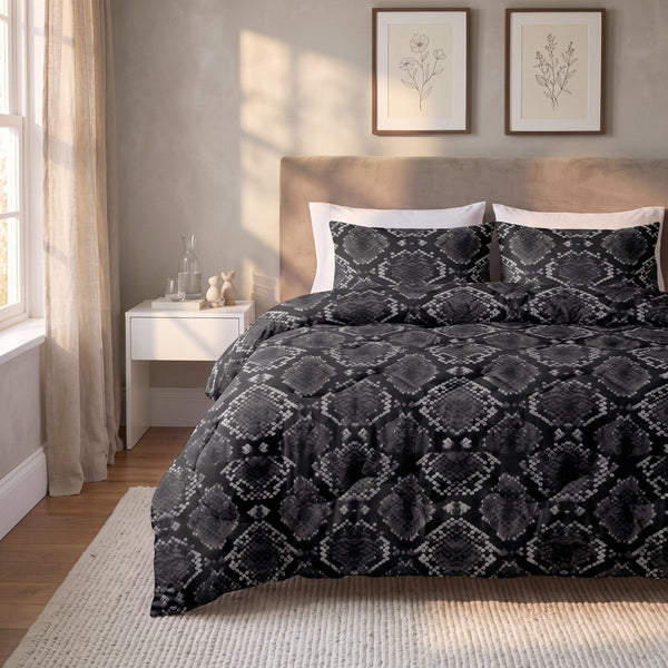 Polycotton Coverless Duvet Riley | Anthracite | Single - 140cm (W) x 200cm (L) - The Bedding & Blankets Store