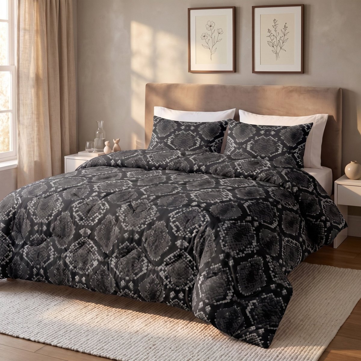 Polycotton Coverless Duvet Riley | Anthracite | Single - 140cm (W) x 200cm (L) - The Bedding & Blankets Store