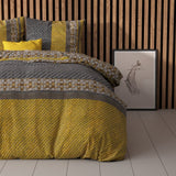Polycotton Duvet Cover Set Altor | Gold | Single - 140cm (W) x 220cm (L) - The Bedding & Blankets Store