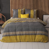 Polycotton Duvet Cover Set Altor | Gold | Single - 140cm (W) x 220cm (L) - The Bedding & Blankets Store