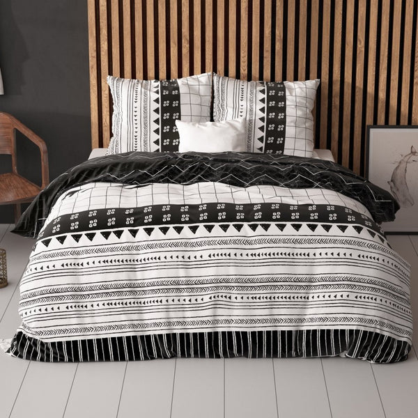 Polycotton Duvet Cover Set Artic Stripe | White | Single - 140cm (W) x 220cm (L) - The Bedding & Blankets Store