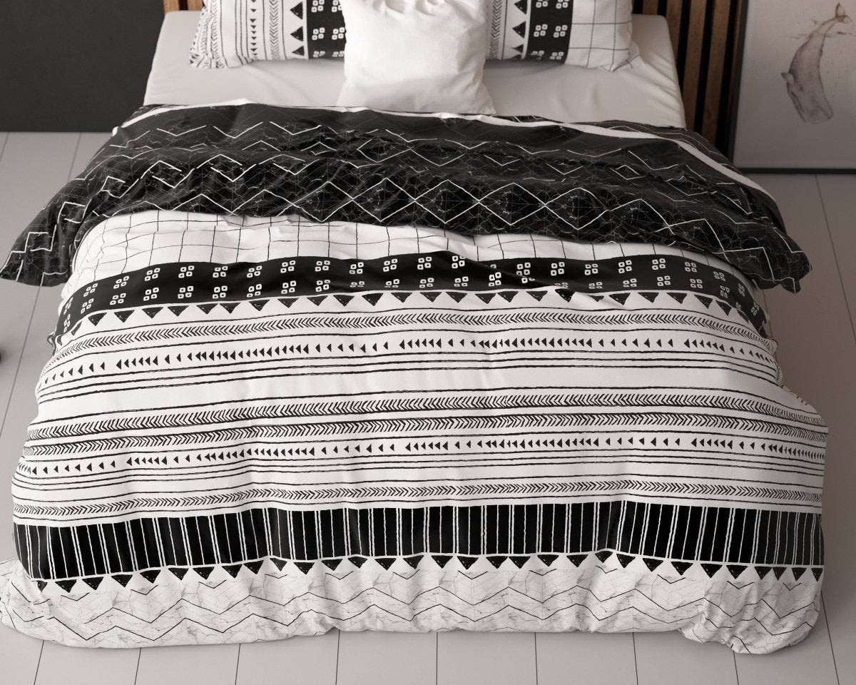 Polycotton Duvet Cover Set Artic Stripe | White | Single - 140cm (W) x 220cm (L) - The Bedding & Blankets Store