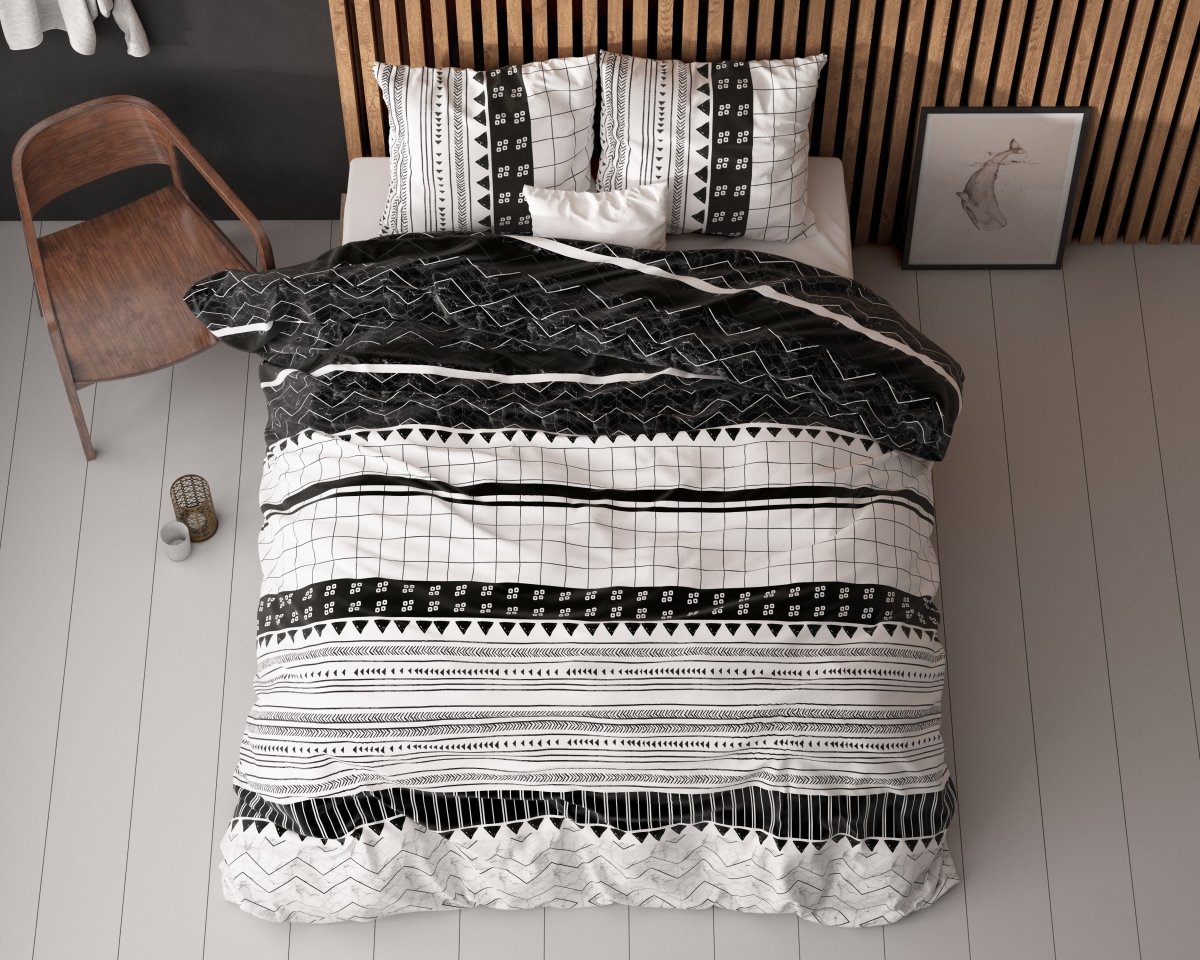 Polycotton Duvet Cover Set Artic Stripe | White | Single - 140cm (W) x 220cm (L) - The Bedding & Blankets Store