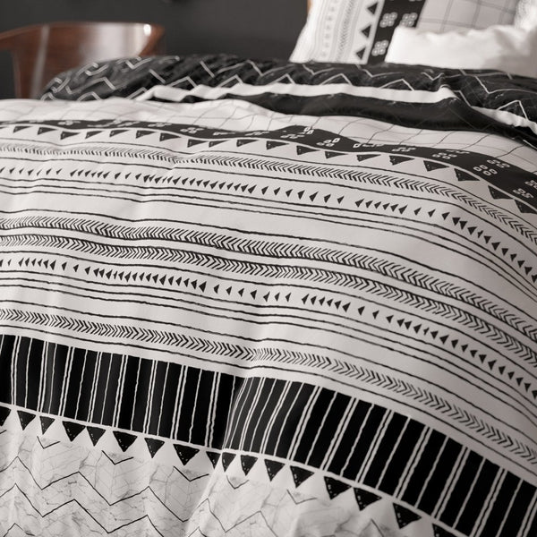 Polycotton Duvet Cover Set Artic Stripe | White | Single - 140cm (W) x 220cm (L) - The Bedding & Blankets Store