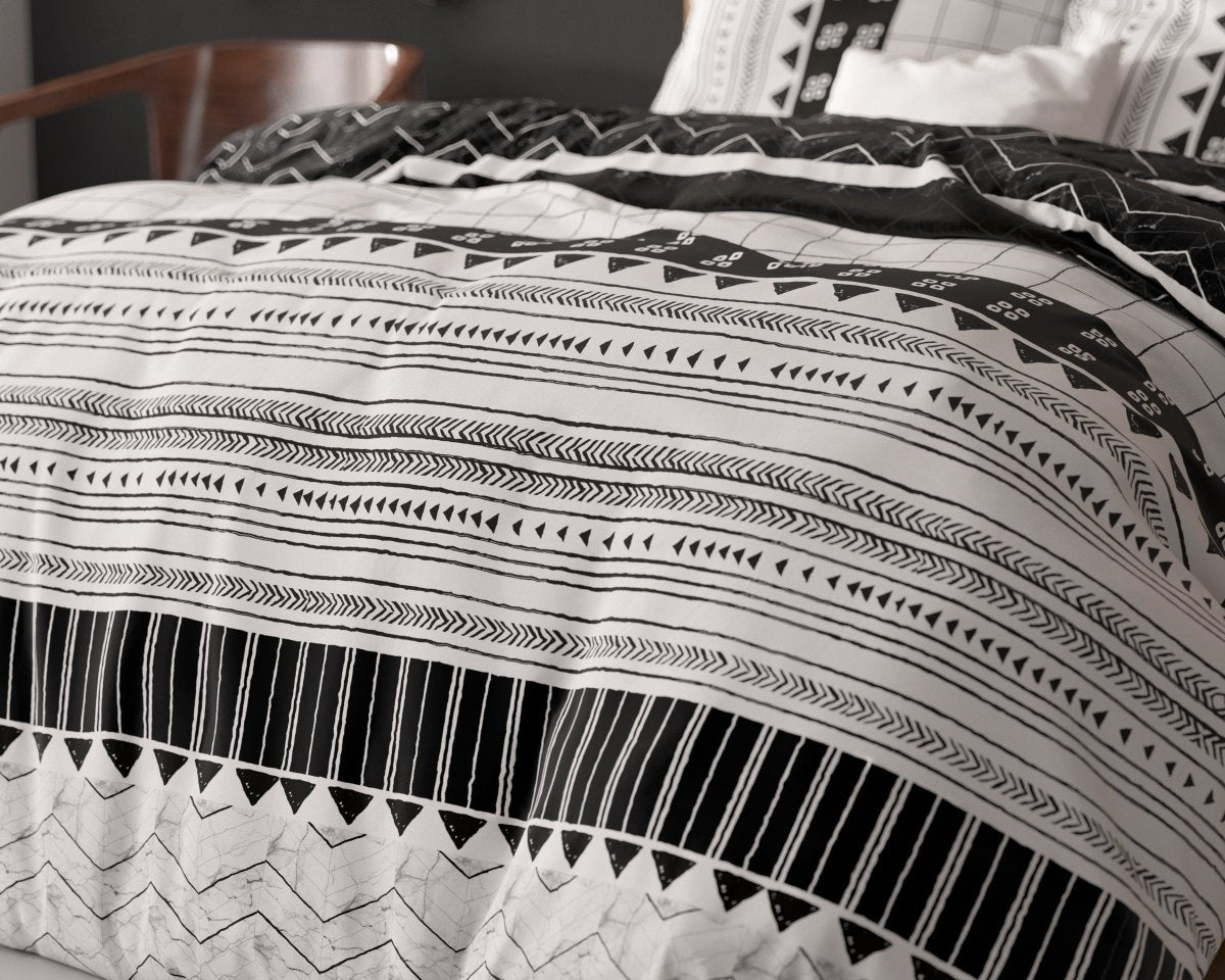 Polycotton Duvet Cover Set Artic Stripe | White | Single - 140cm (W) x 220cm (L) - The Bedding & Blankets Store