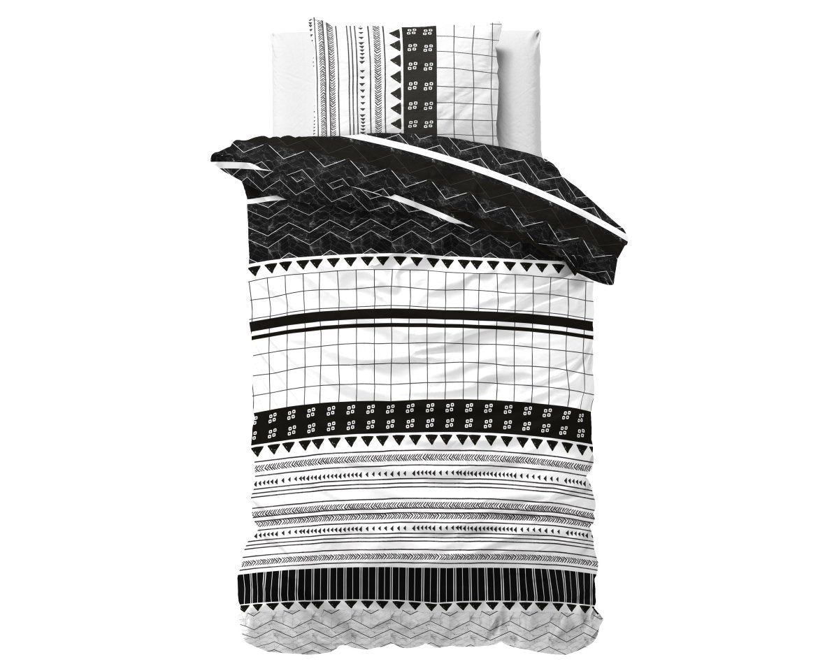 Polycotton Duvet Cover Set Artic Stripe | White | Single - 140cm (W) x 220cm (L) - The Bedding & Blankets Store