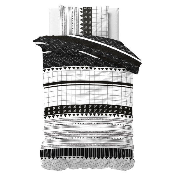 Polycotton Duvet Cover Set Artic Stripe | White | Single - 140cm (W) x 220cm (L) - The Bedding & Blankets Store