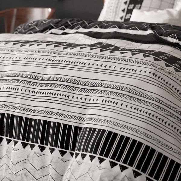 Polycotton Duvet Cover Set Artic Stripe | White | Single - 140cm (W) x 220cm (L) - The Bedding & Blankets Store