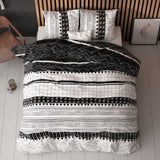 Polycotton Duvet Cover Set Artic Stripe | White | Single - 140cm (W) x 220cm (L) - The Bedding & Blankets Store