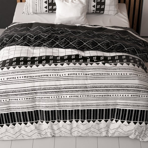 Polycotton Duvet Cover Set Artic Stripe | White | Single - 140cm (W) x 220cm (L) - The Bedding & Blankets Store