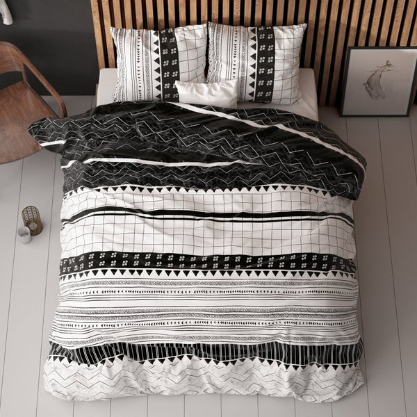 Polycotton Duvet Cover Set Artic Stripe | White | Single - 140cm (W) x 220cm (L) - The Bedding & Blankets Store