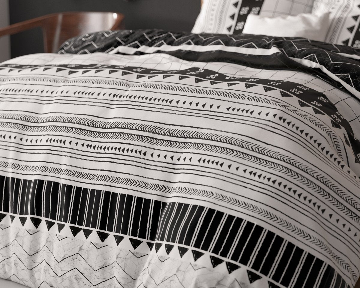 Polycotton Duvet Cover Set Artic Stripe | White | Single - 140cm (W) x 220cm (L) - The Bedding & Blankets Store