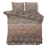 Polycotton Duvet Cover Set Berna | Brown | Single - 140cm (W) x 220cm (L) - The Bedding & Blankets Store