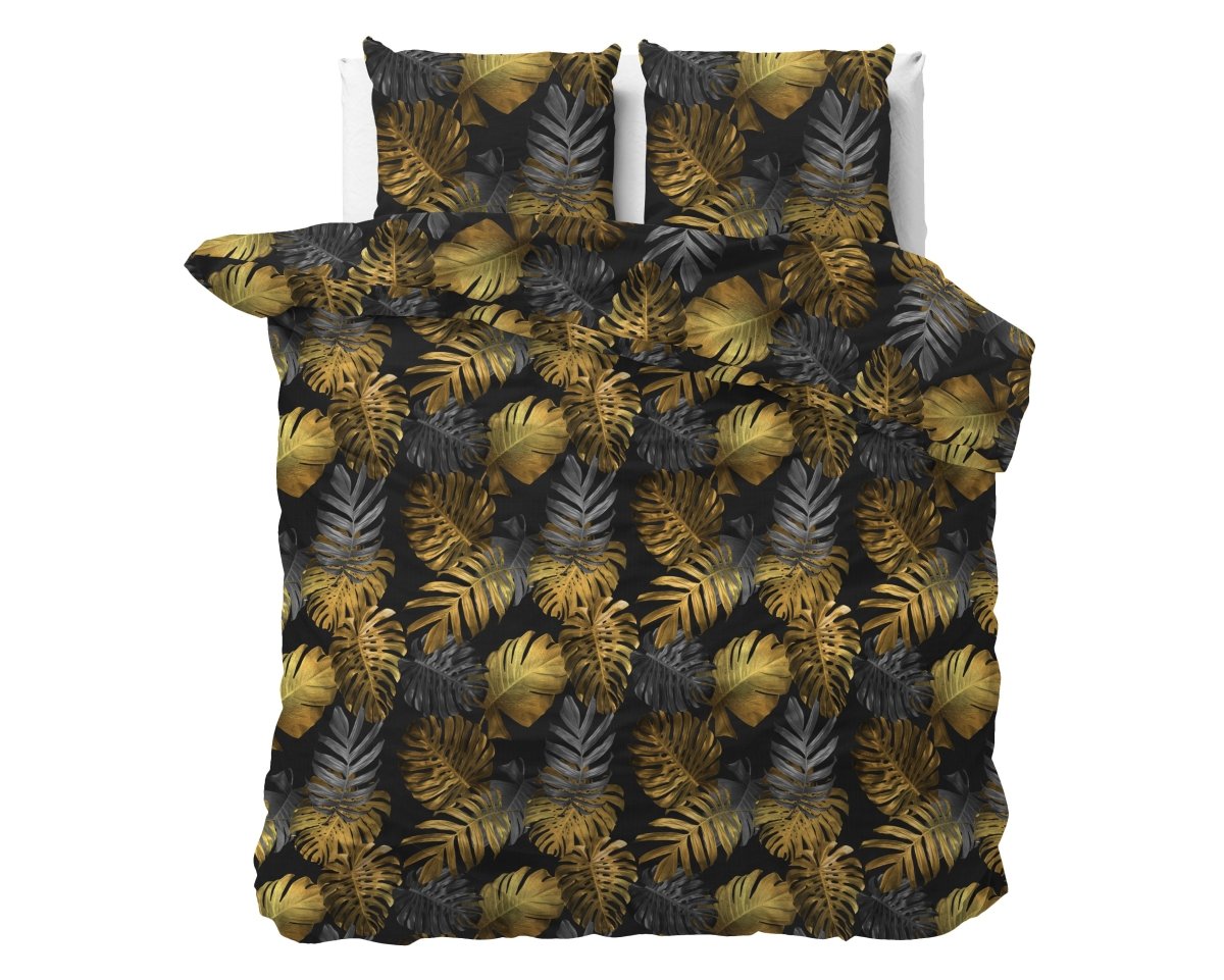 Polycotton Duvet Cover Set Brigette | Gold | Single - 140cm (W) x 220cm (L) - The Bedding & Blankets Store