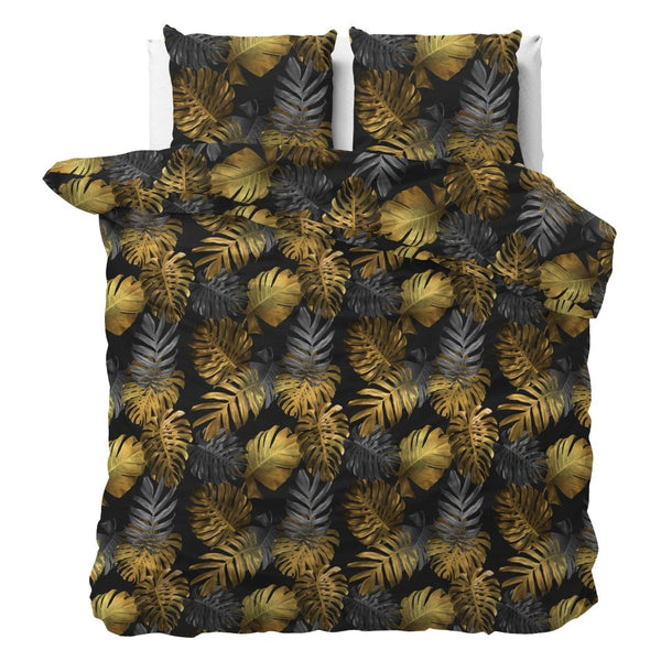 Polycotton Duvet Cover Set Brigette | Gold | Single - 140cm (W) x 220cm (L) - The Bedding & Blankets Store
