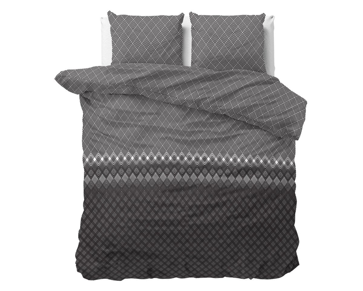 Polycotton Duvet Cover Set Cheng | Anthracite | Single - 140cm (W) x 220cm (L) - The Bedding & Blankets Store