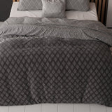 Polycotton Duvet Cover Set Cheng | Anthracite | Single - 140cm (W) x 220cm (L) - The Bedding & Blankets Store