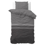 Polycotton Duvet Cover Set Cheng | Anthracite | Single - 140cm (W) x 220cm (L) - The Bedding & Blankets Store