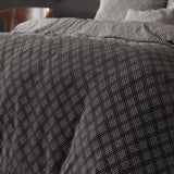Polycotton Duvet Cover Set Cheng | Anthracite | Single - 140cm (W) x 220cm (L) - The Bedding & Blankets Store