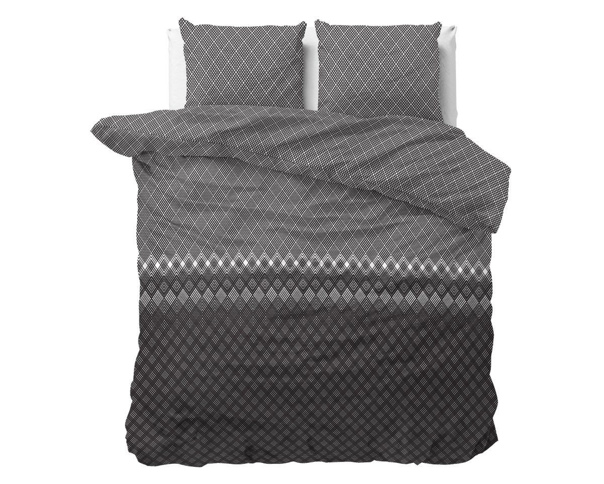 Polycotton Duvet Cover Set Cheng | Anthracite | Single - 140cm (W) x 220cm (L) - The Bedding & Blankets Store
