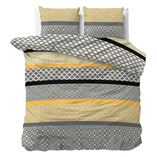 Polycotton Duvet Cover Set Chezka | Grey | Single - 140cm (W) x 220cm (L) - The Bedding & Blankets Store