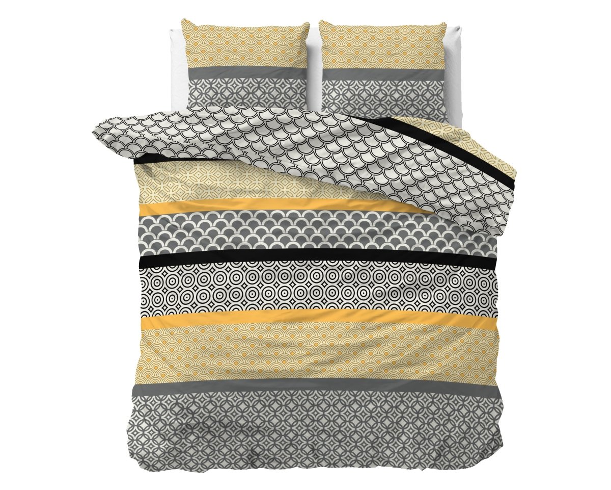 Polycotton Duvet Cover Set Chezka | Grey | Single - 140cm (W) x 220cm (L) - The Bedding & Blankets Store