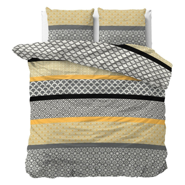 Polycotton Duvet Cover Set Chezka | Grey | Single - 140cm (W) x 220cm (L) - The Bedding & Blankets Store