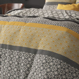 Polycotton Duvet Cover Set Chezka | Grey | Single - 140cm (W) x 220cm (L) - The Bedding & Blankets Store