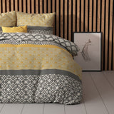 Polycotton Duvet Cover Set Chezka | Grey | Single - 140cm (W) x 220cm (L) - The Bedding & Blankets Store