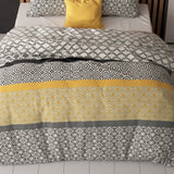 Polycotton Duvet Cover Set Chezka | Grey | Single - 140cm (W) x 220cm (L) - The Bedding & Blankets Store