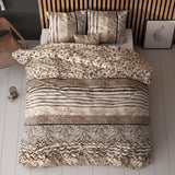 Polycotton Duvet Cover Set Cozy Panther | Brown | Single - 140cm (W) x 220cm (L) - The Bedding & Blankets Store