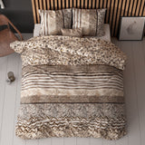 Polycotton Duvet Cover Set Cozy Panther | Brown | Single - 140cm (W) x 220cm (L) - The Bedding & Blankets Store