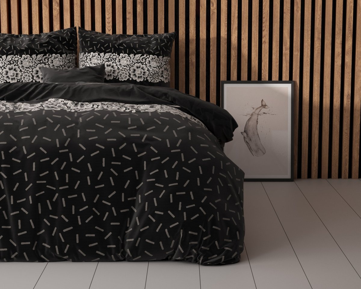 Polycotton Duvet Cover Set Dervio | Anthracite | Single - 140cm (W) x 220cm (L) - The Bedding & Blankets Store