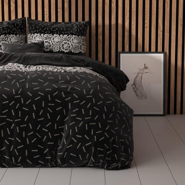Polycotton Duvet Cover Set Dervio | Anthracite | Single - 140cm (W) x 220cm (L) - The Bedding & Blankets Store