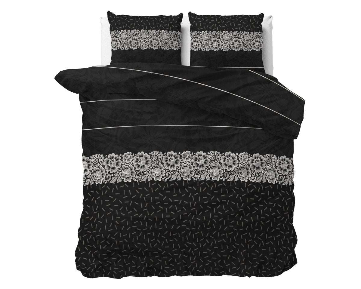 Polycotton Duvet Cover Set Dervio | Anthracite | Single - 140cm (W) x 220cm (L) - The Bedding & Blankets Store