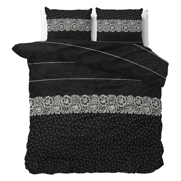 Polycotton Duvet Cover Set Dervio | Anthracite | Single - 140cm (W) x 220cm (L) - The Bedding & Blankets Store