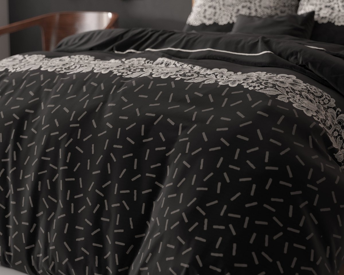 Polycotton Duvet Cover Set Dervio | Anthracite | Single - 140cm (W) x 220cm (L) - The Bedding & Blankets Store