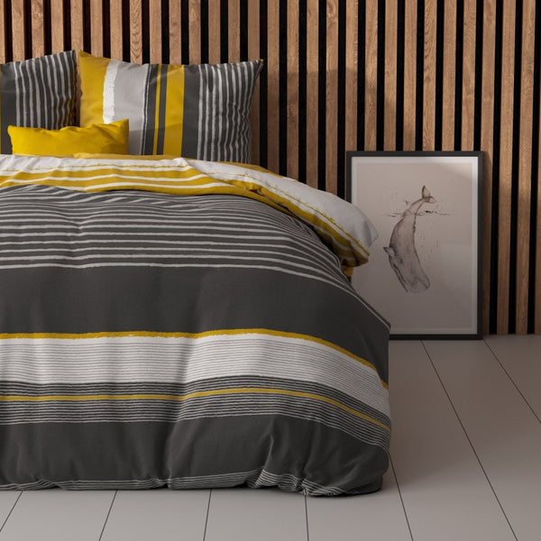 Polycotton Duvet Cover Set Drake | Black | Single - 140cm (W) x 220cm (L) - The Bedding & Blankets Store