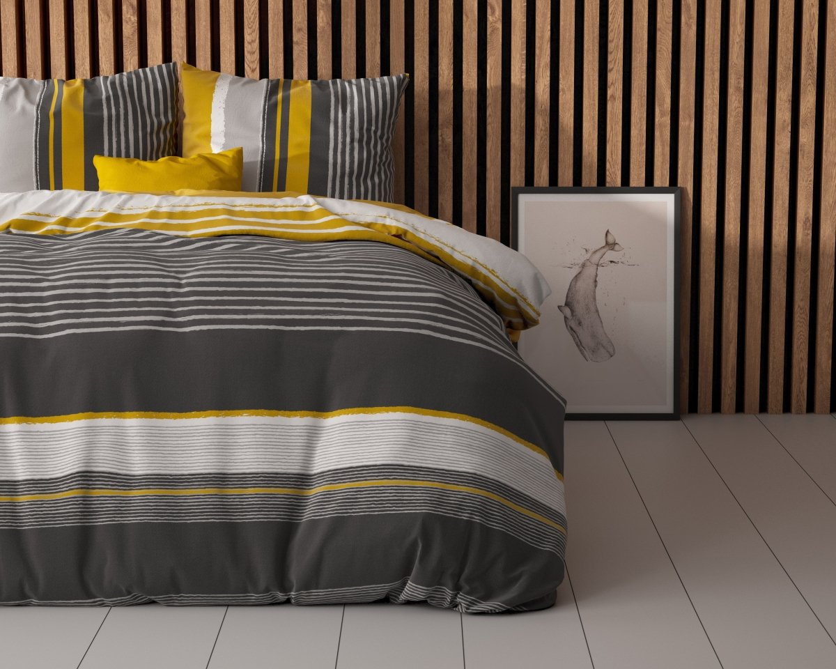 Polycotton Duvet Cover Set Drake | Black | Single - 140cm (W) x 220cm (L) - The Bedding & Blankets Store