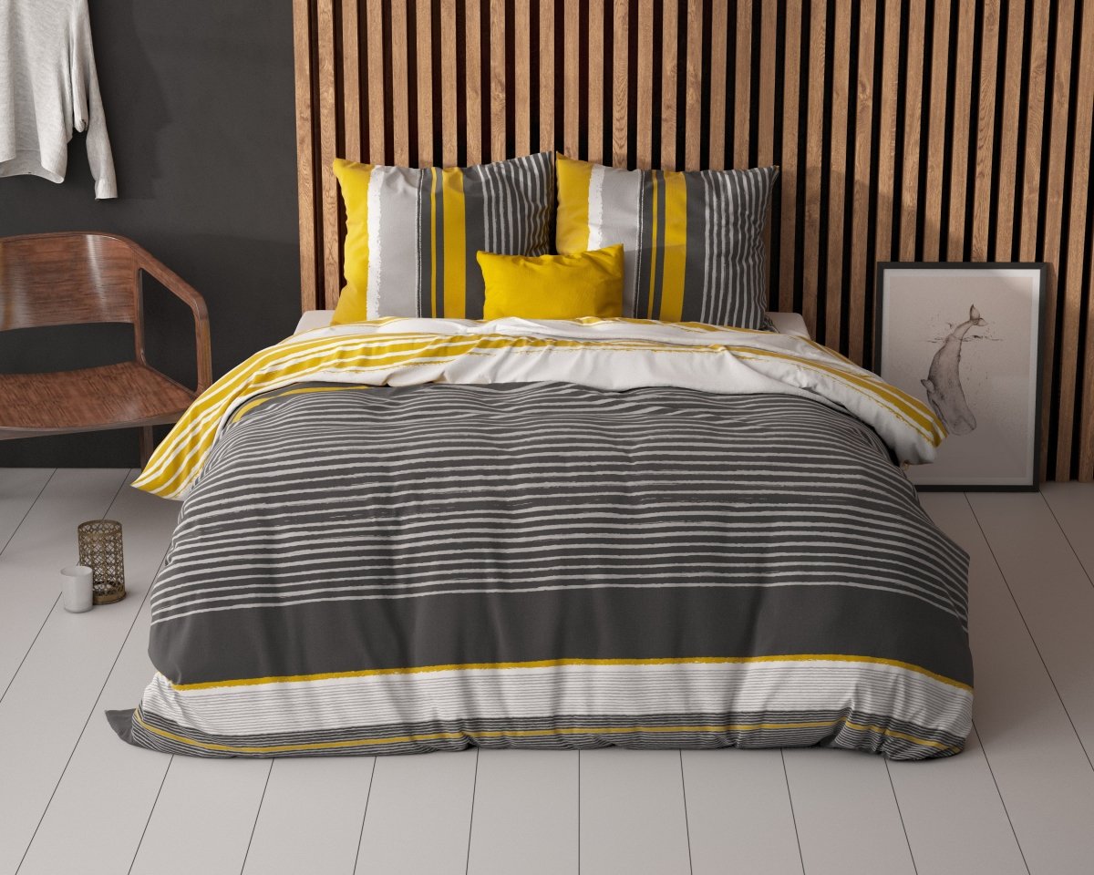 Polycotton Duvet Cover Set Drake | Black | Single - 140cm (W) x 220cm (L) - The Bedding & Blankets Store