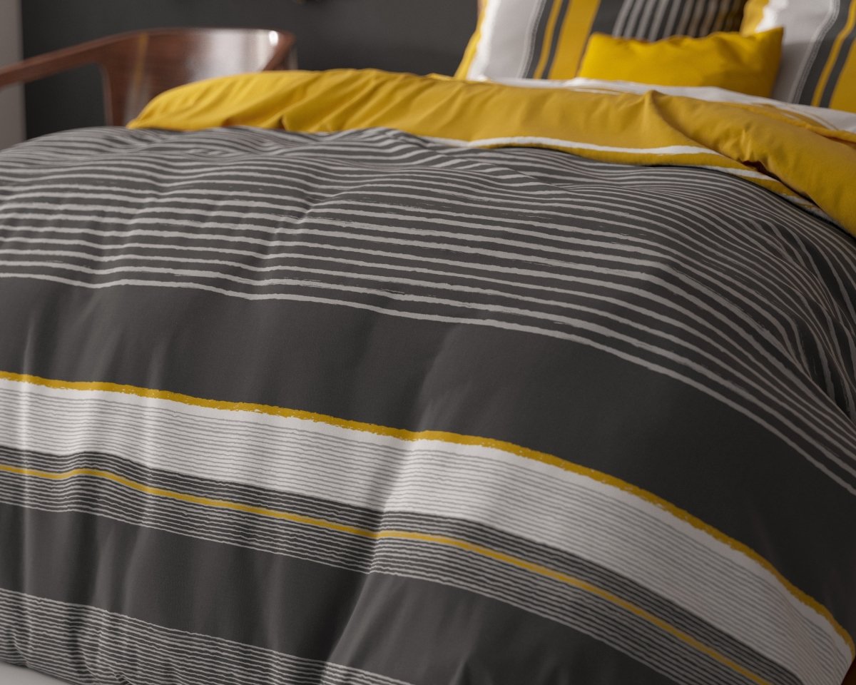 Polycotton Duvet Cover Set Drake | Black | Single - 140cm (W) x 220cm (L) - The Bedding & Blankets Store